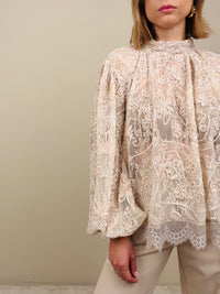 Camicia in pizzo burro
