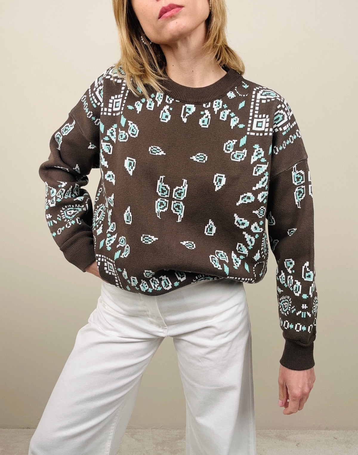 Maglioncino girocollo stampa bandana (più colori)