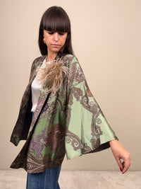 Kimono in fantasia verde