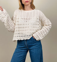 Maglia aperta dietro burro