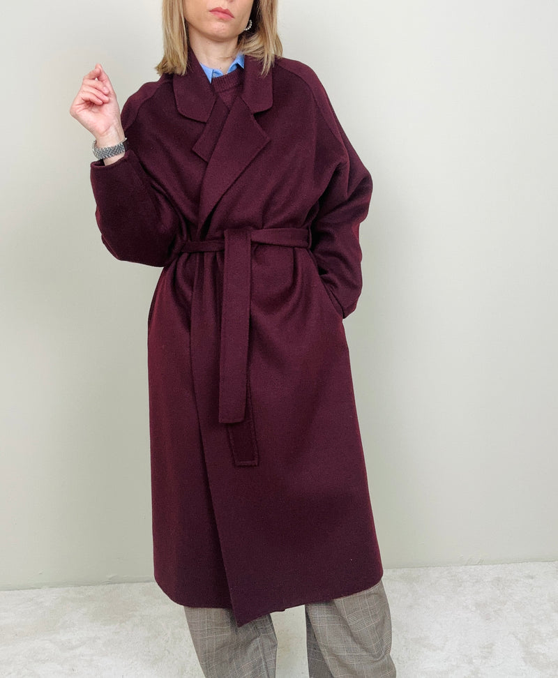 Cappotto bordeaux 100% lana