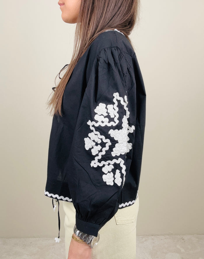 Camicia laccetti nera