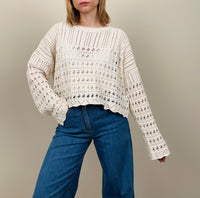 Maglia aperta dietro burro