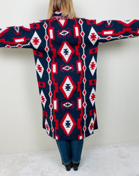 Cardigan geometrico lungo
