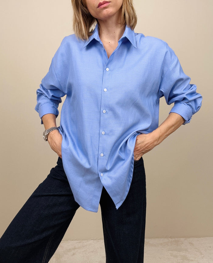 Camicia azzurra in cotone