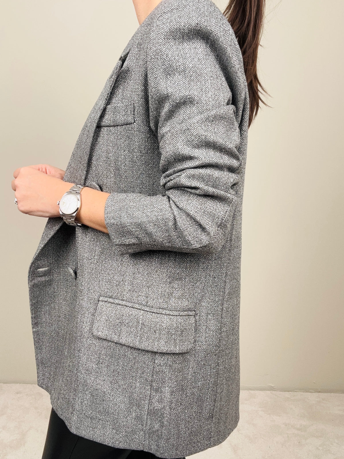 Blazer spinato grigio