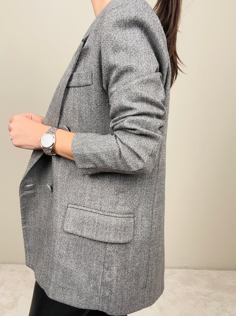 Blazer spinato grigio