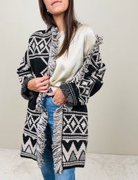 Cardigan etnico nero