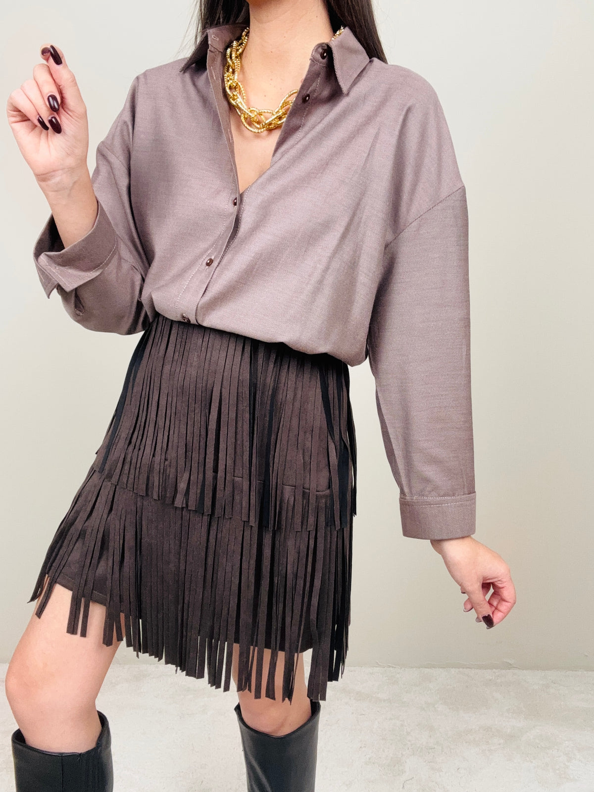 Gonna frange cioccolato