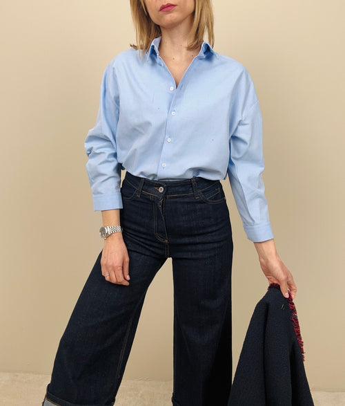 Camicia over azzurra