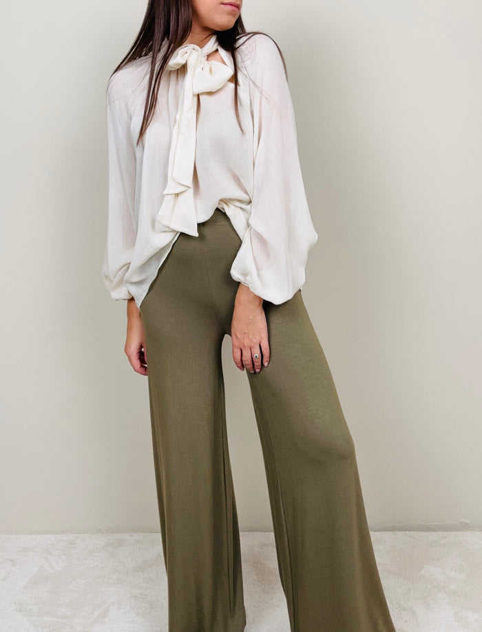 Pantalone verde in maglina