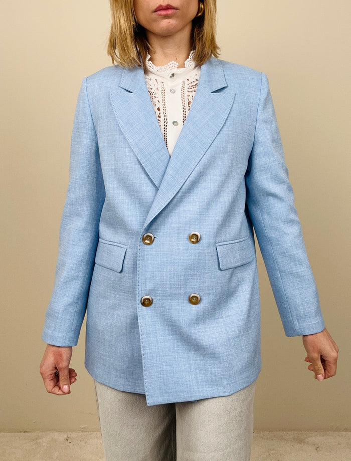 Giacca doppiopetto azzurra