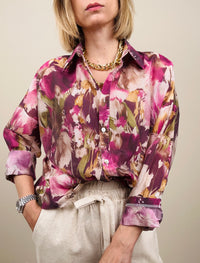 Camicia in fantasia ciclamino