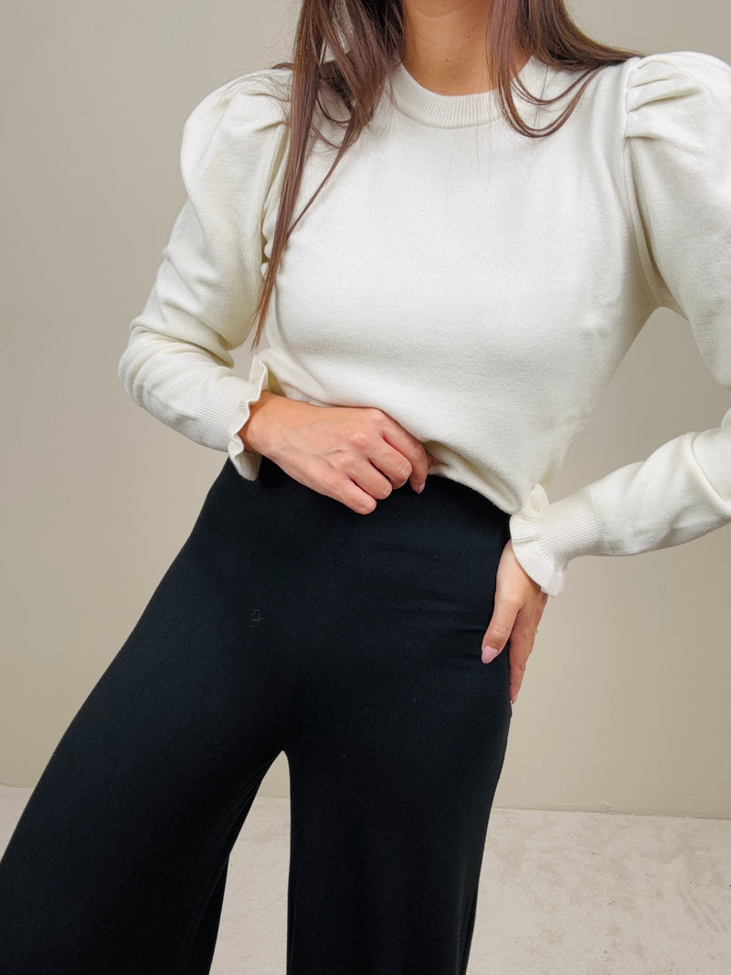 Pantalone nero in maglina