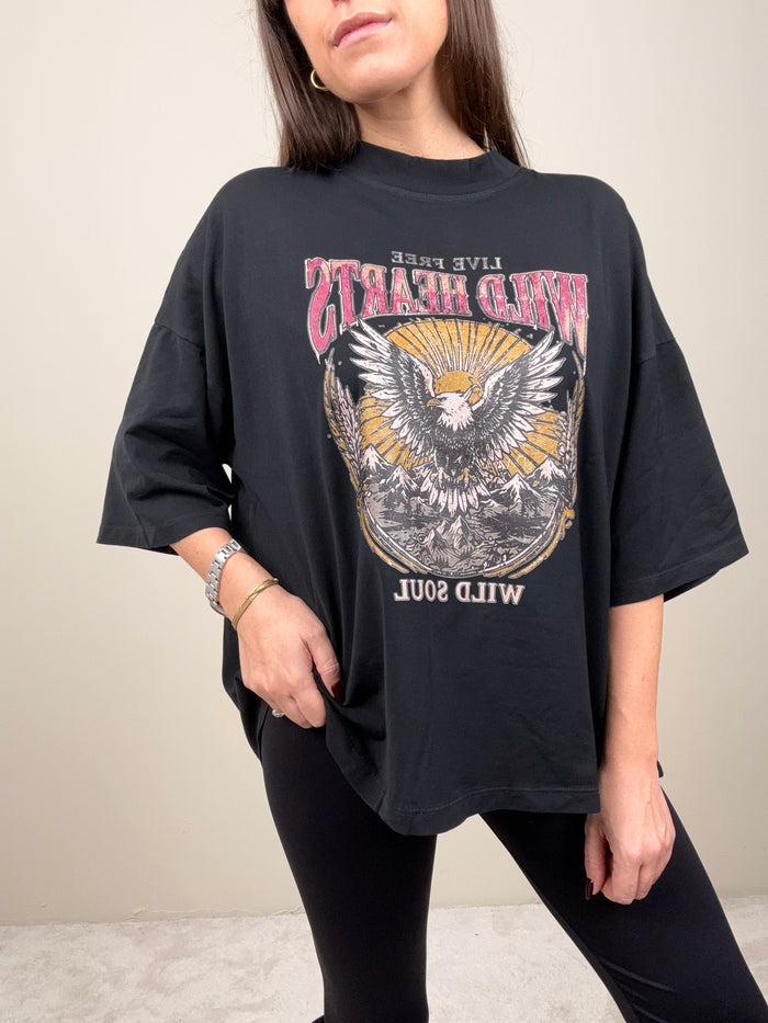 T-shirt Aquila nero