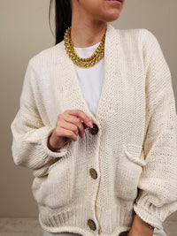 Cardigan bottoni legno (più colori)