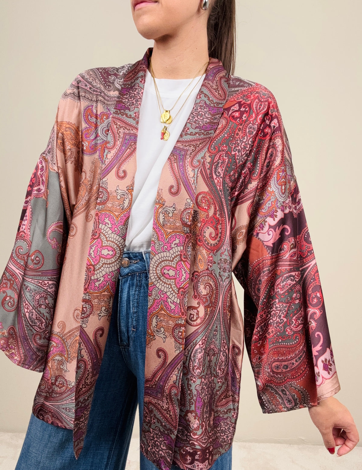 Kimono in fantasia rosa