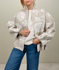 Cardigan fiori bianchi