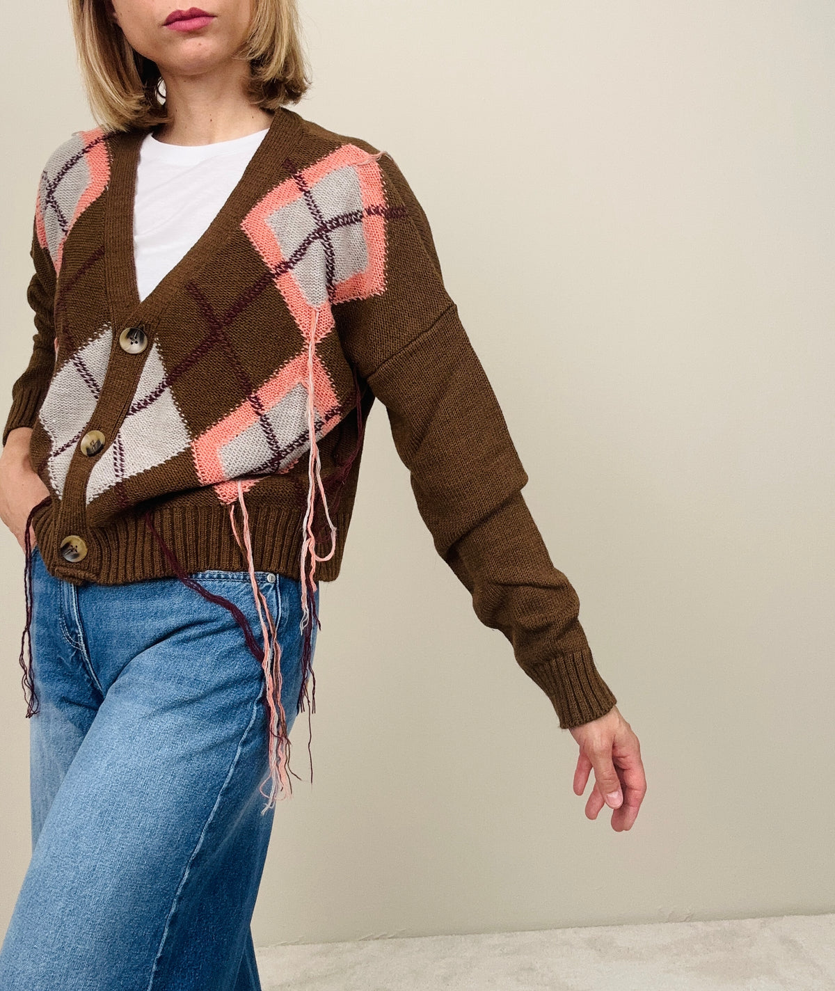Cardigan con rombi