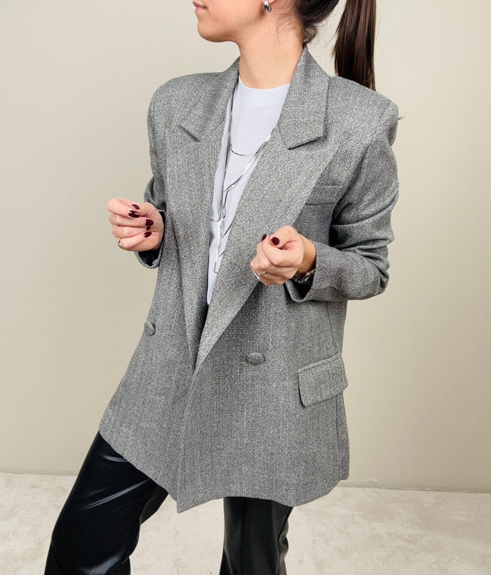 Blazer spinato grigio