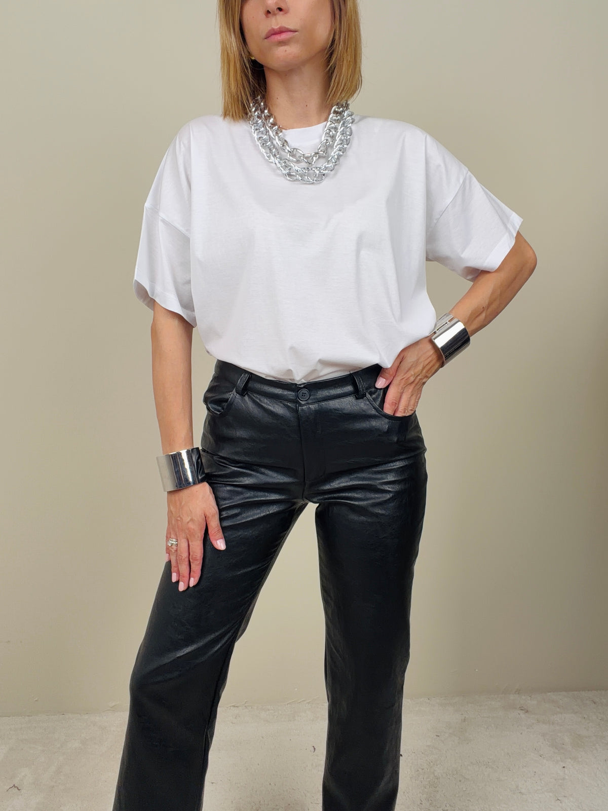 T-shirt basic bianca in cotone