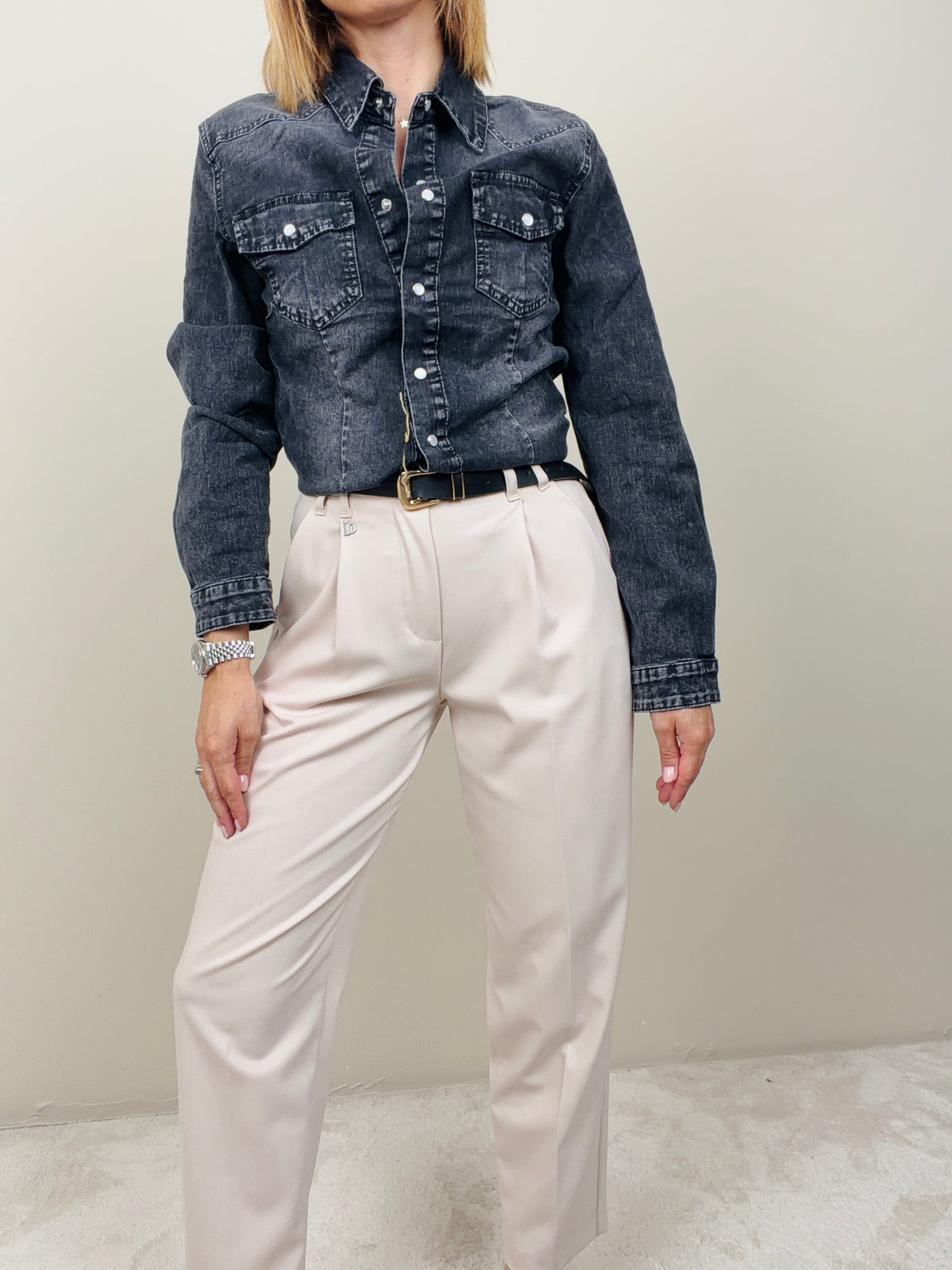 Pantalone burro con cintura