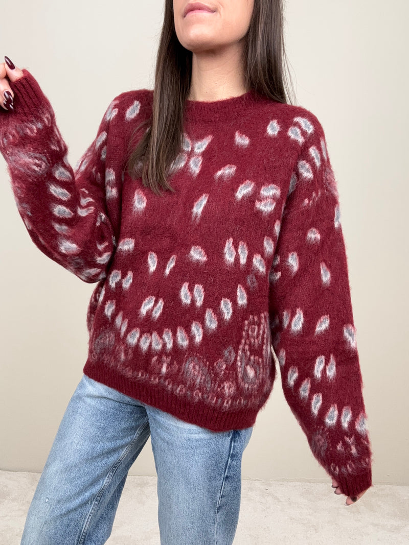 Maglione bandana bordeaux