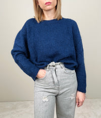 Maglione mohair blu