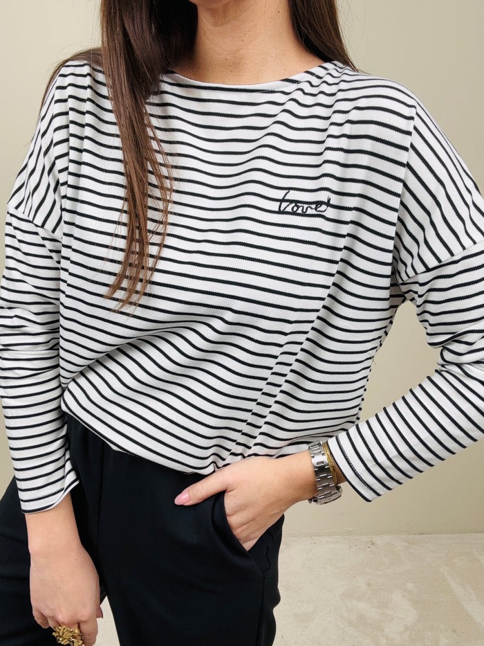 T-shirt love a righe