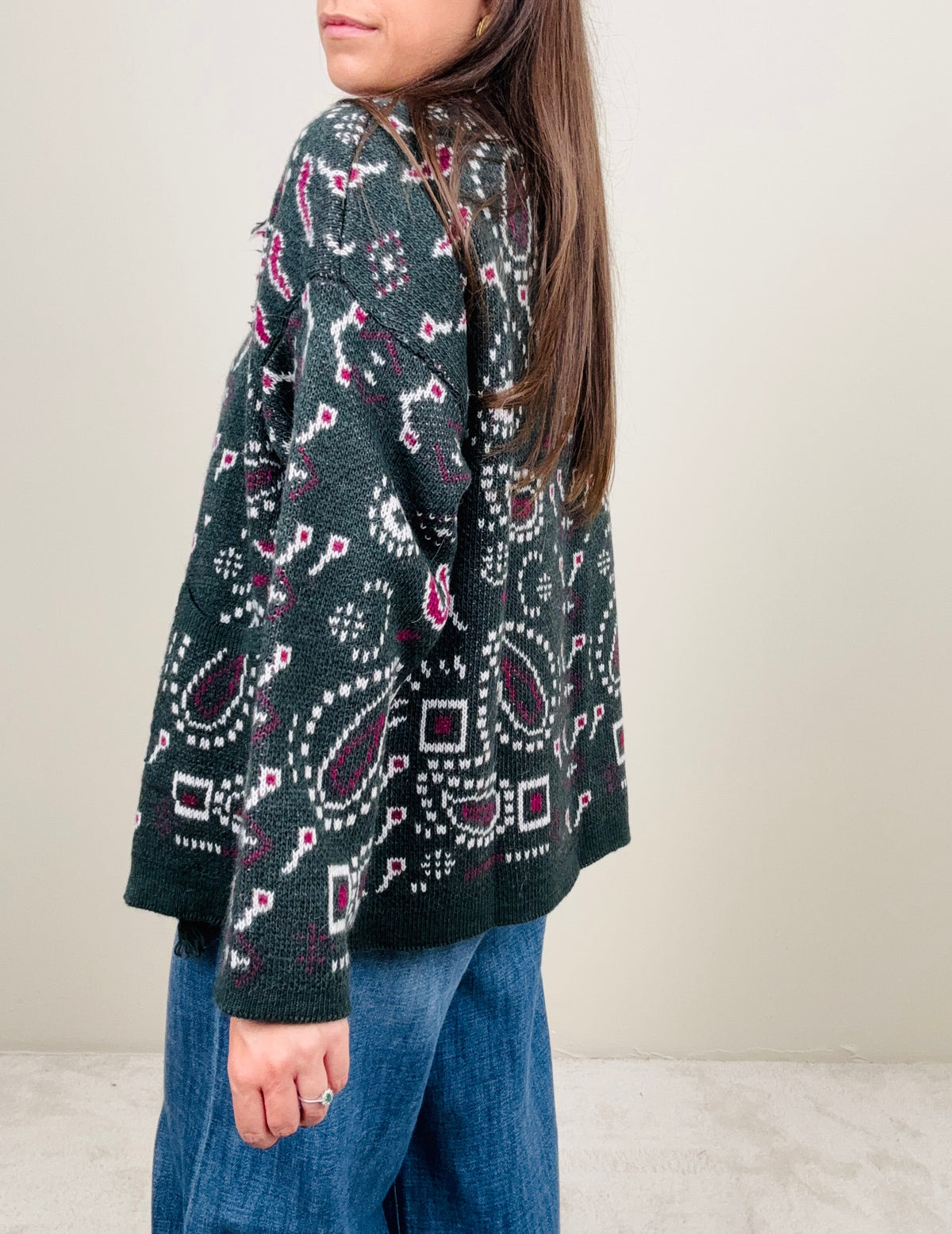 Cardigan bandana ottanio