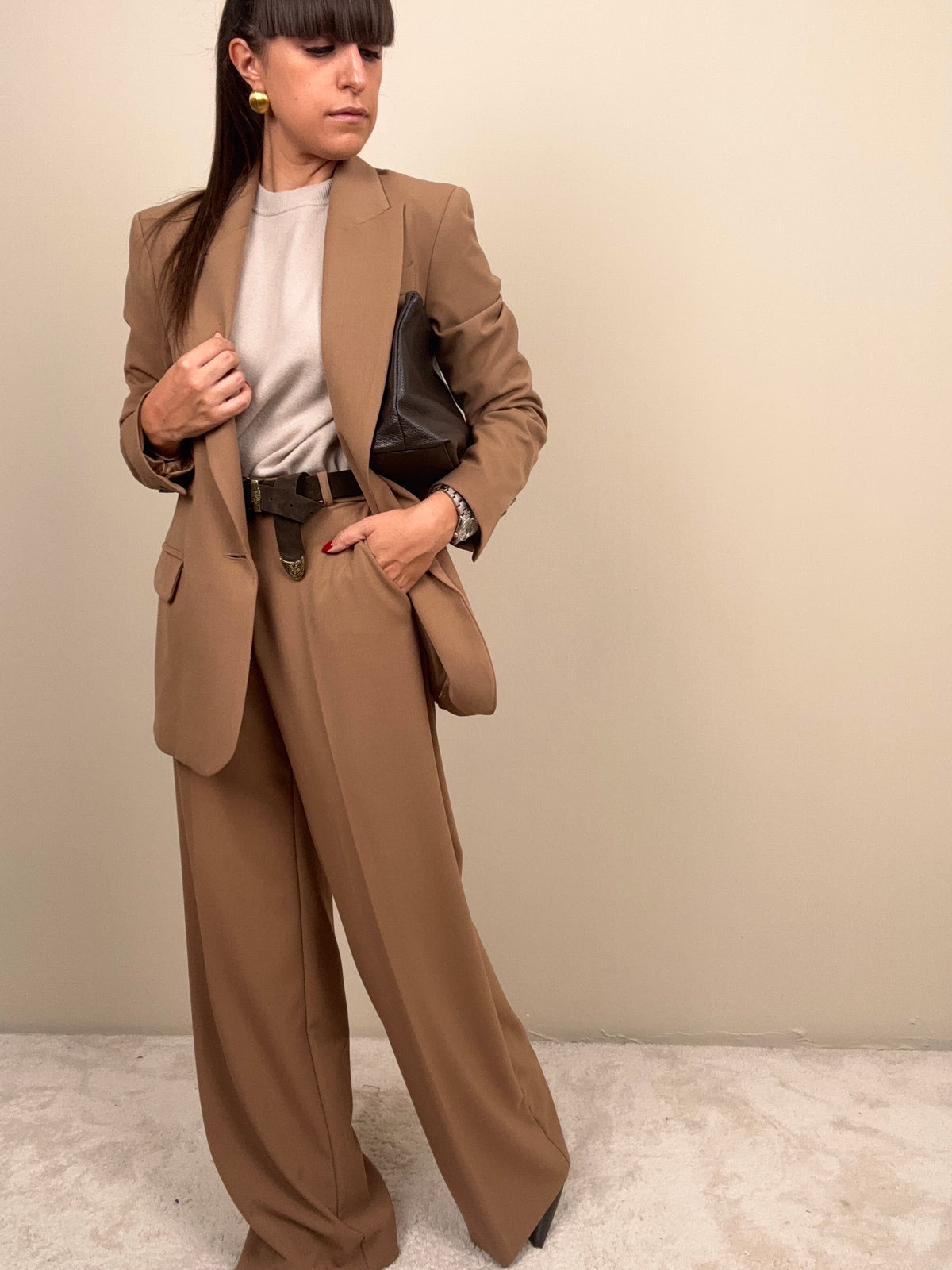 Pantalone palazzo cammello