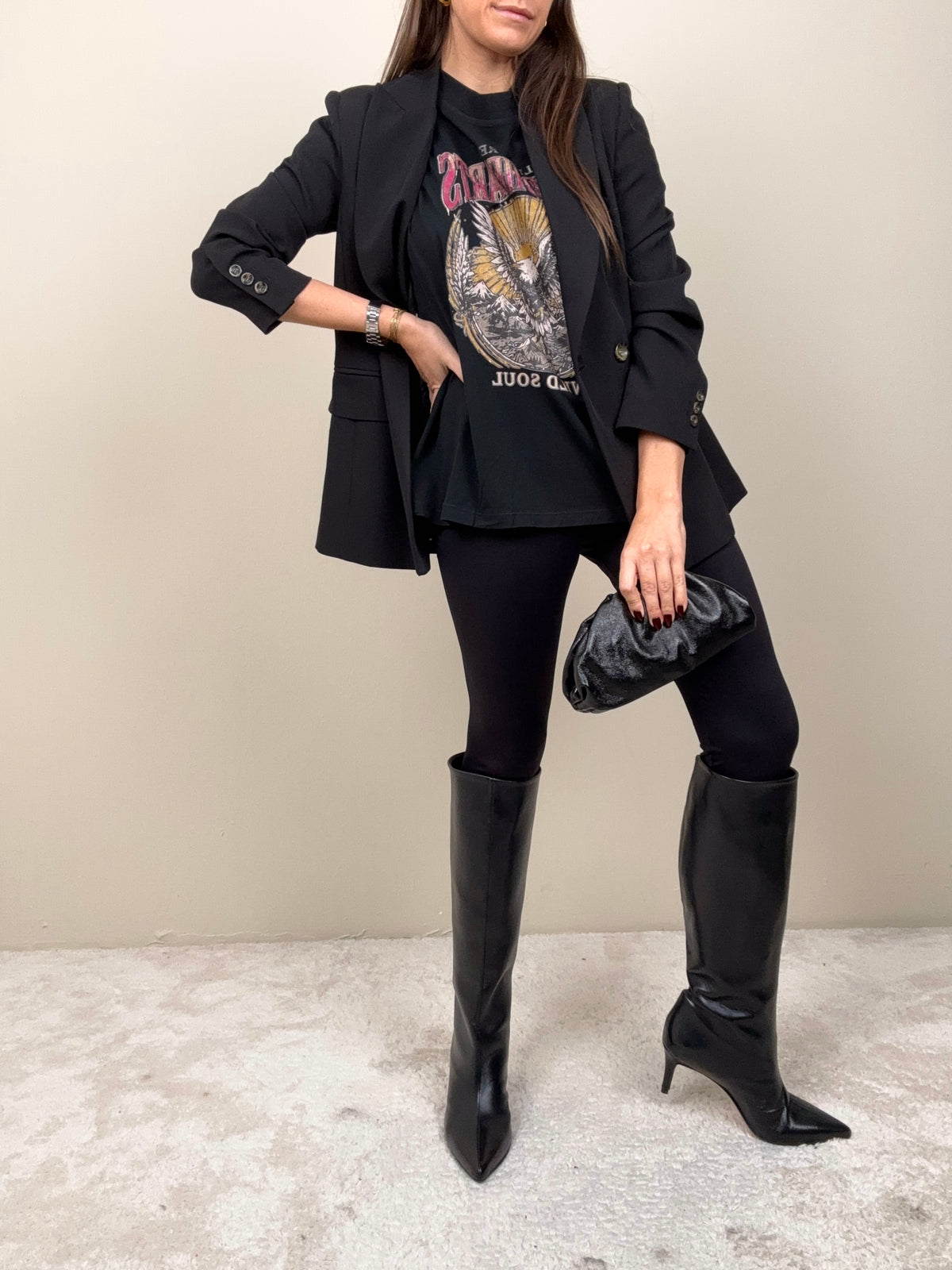 T-shirt Aquila nero