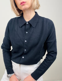 Maglioncino shirt button nero