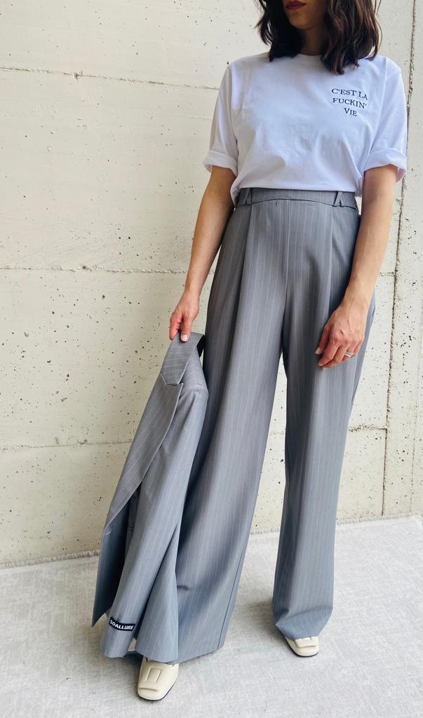 Pantalone gessato grey - GIULIA F.