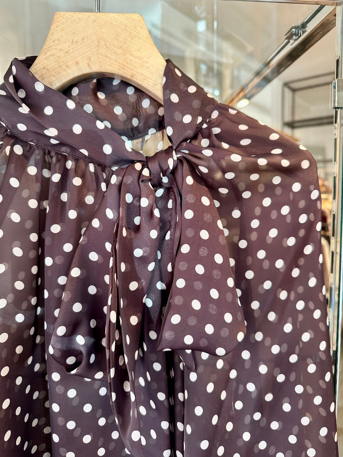 Camicia a pois con fiocco (più colori)