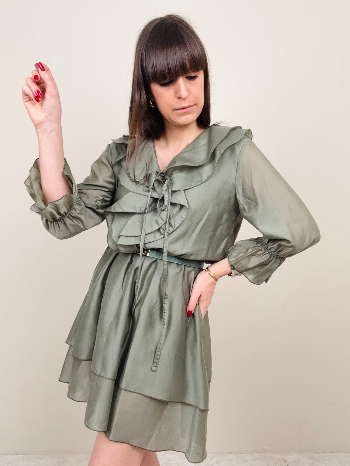 Abito ruches verde