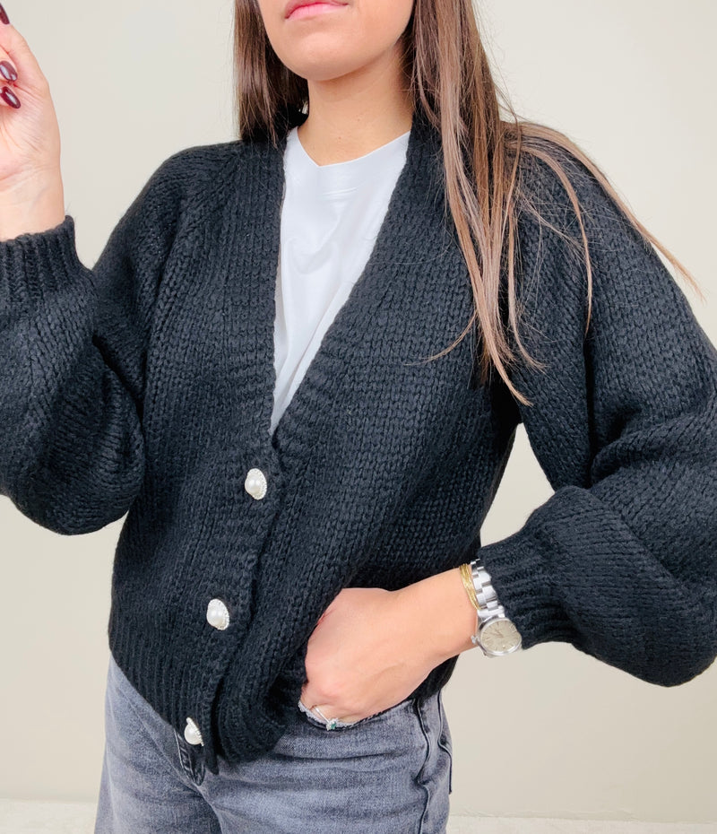 Cardigan bottoni gioiello (più colori)
