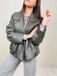 Bomber ecopelle oliva
