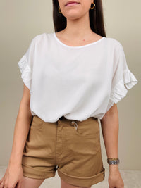 Blusa con manichetta a ruches