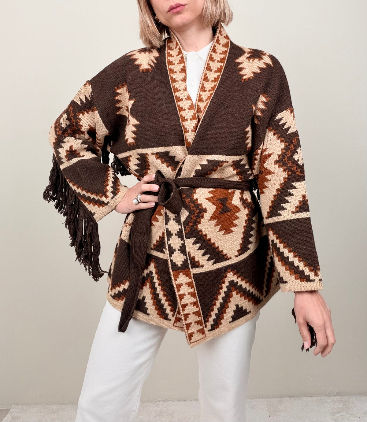 Cardigan con frange
