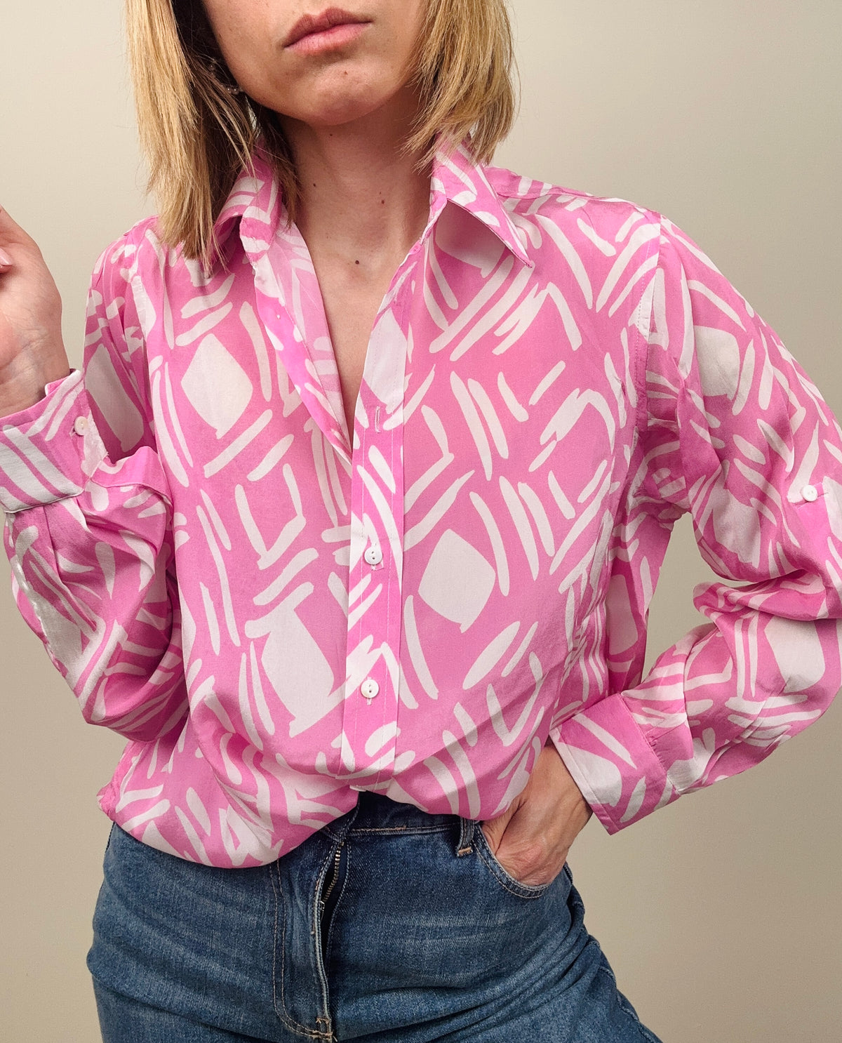 Camicia fantasia geometrica (più colori)