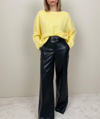 Pantalone palazzo ecopelle nero