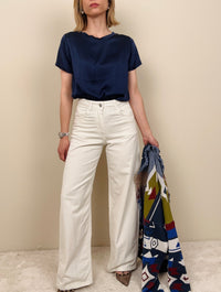 Pantalone in cotone burro