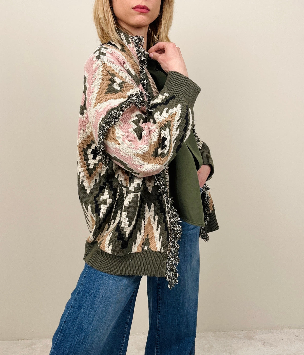 Cardigan rombi all over (più colori)