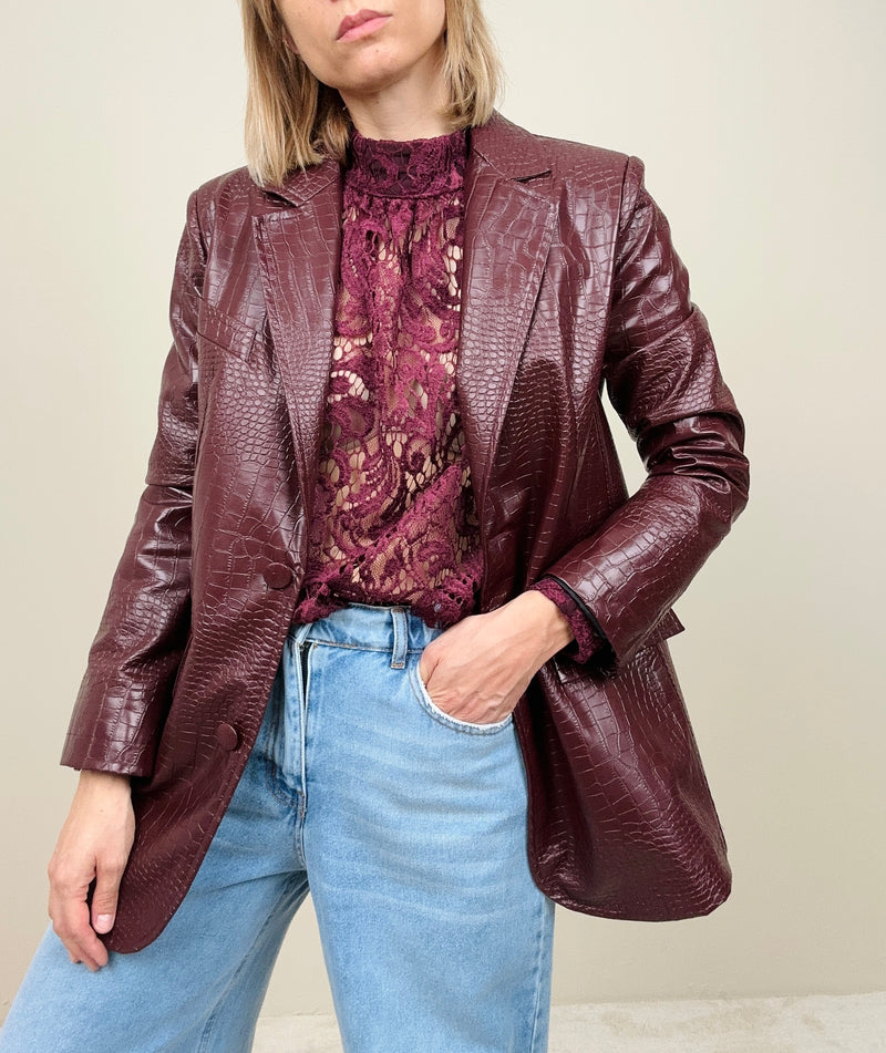 Giacca bordeaux stampa cocco