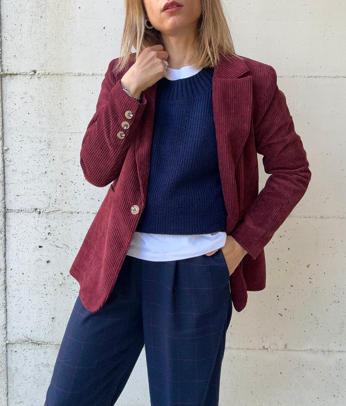 Giacca mille righe burgundy