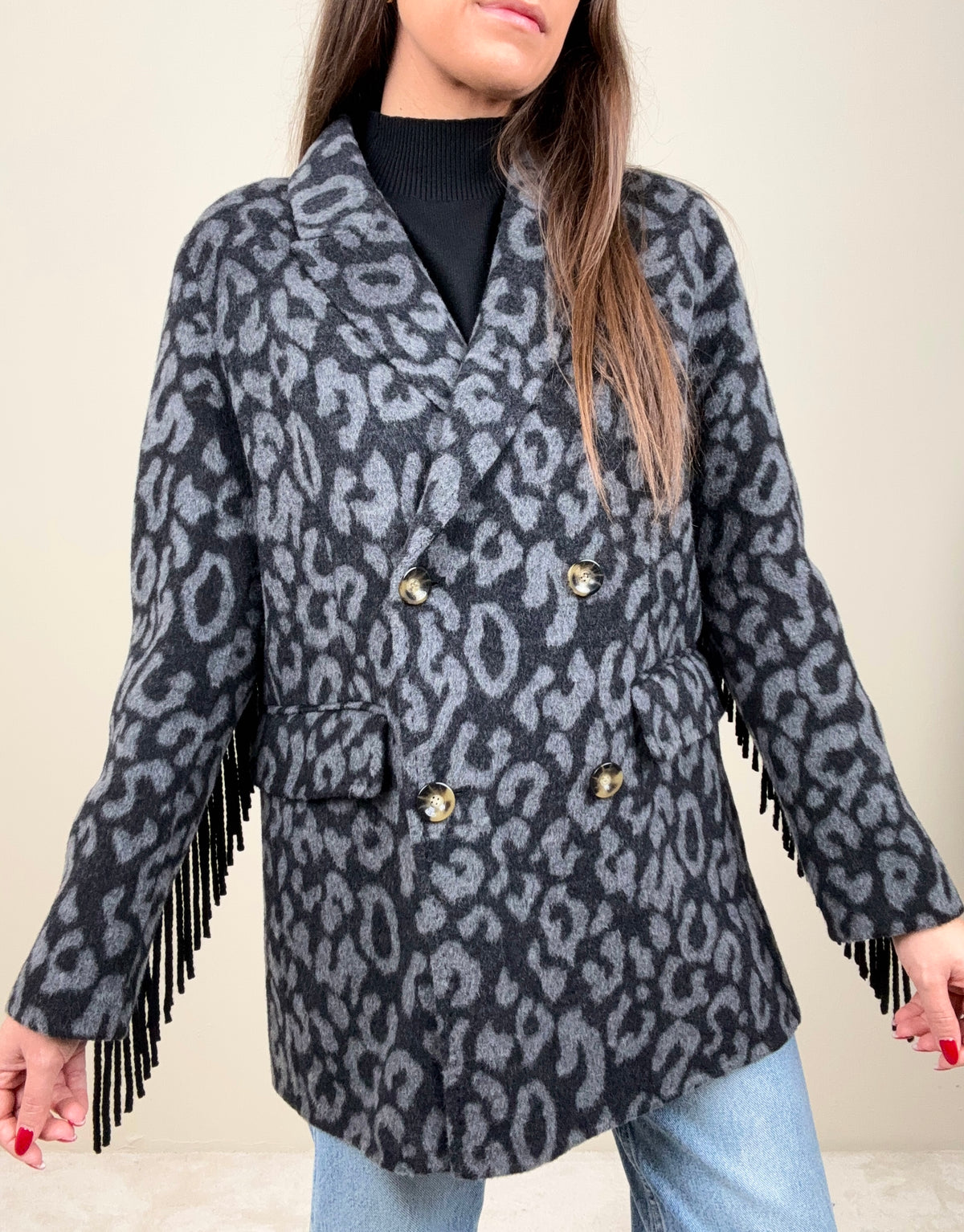 Cappottino leopard grey