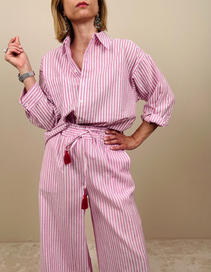Camicia a righe rosa St. Tropez Je T’Aime