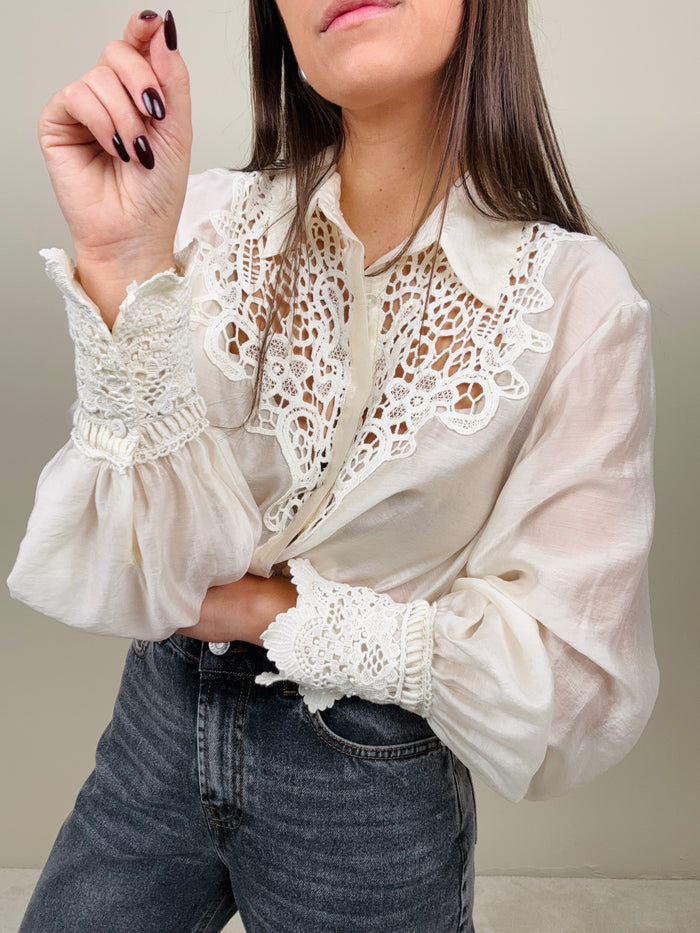 Camicia inserti pizzo