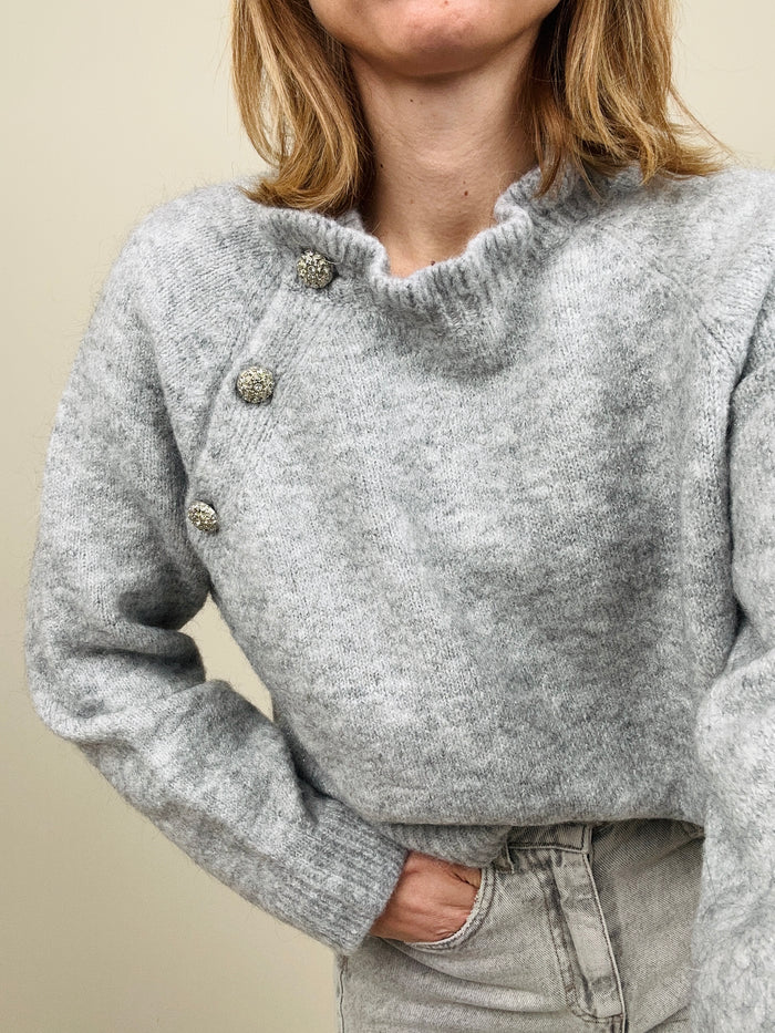 Maglione con bottini gioiello (più colori)